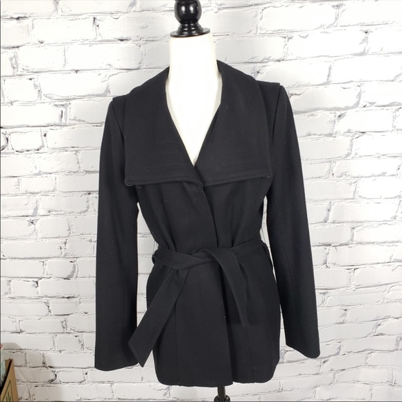 Babaton Spencer Black Wool and Cashmere Coat - Picture 3 of 6